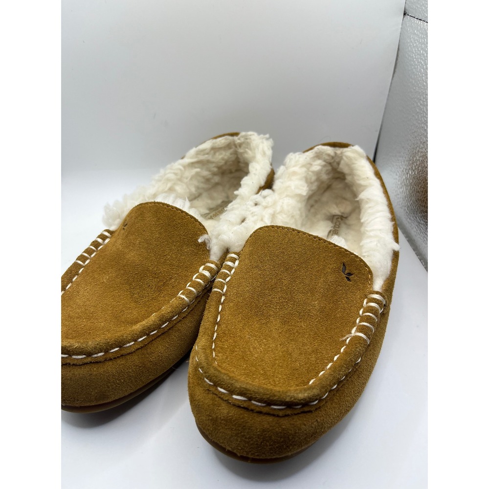 Koolaburra‎ by UGG Suede Shearling Lined Moccasin Slippers Tan Women's Size 7